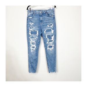 American Eagle Jeans Distressed Curvy High Rise Jeggings Womens Size 12